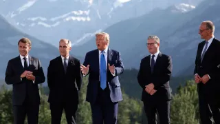 Donald Trump beim G7-Gipfel in Kanada, Mitte Juni 2025: »Der Kanzler, die Europäer, sie sind wahrlich nicht zu beneiden«