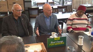 Brad Bradford speaks to local Toronto residents and reporters on Thursday Oct. 15, 2026 (CP24 photo).