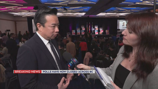 Ken Sim speaks to CTV News Vancouver's Penny Daflos on election night.