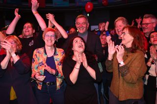 Wahlparty der Linken in Hamburg.