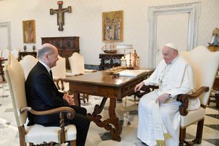 Papst Franziskus empfing Bundeskanzler Olaf Scholz im März 2024 zu einer Privataudienz