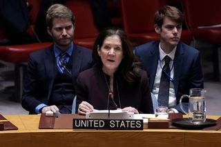 Die Uno-Botschafterin der USA, Dorothy Shea, bei ihrer Rede vor dem Sicherheitsrat der Vereinten Nationen