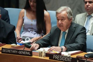 Uno-Generalsekretär António Guterres bei seiner Rede in New York