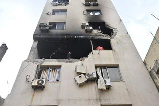 Beschädigtes Haus im Viertel Bourj Hammoud