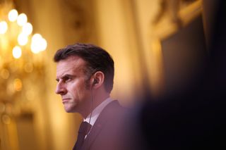 Emmanuel Macron gestern in Paris