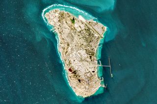 Satellitenaufnahme der Insel Charg