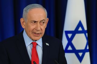 Benjamin Netanyahu spricht auf einer Pressekonferenz am 19. März
