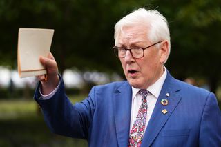 FILE: Bob Rae speaks to reporters at the United Nations headquarters.