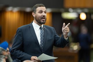 Former Conservative MP for Battle River-Crowfoot Damien Kurek rises during Statements in the House of Commons, Wednesday, May 28, 2025 in Ottawa. THE CANADIAN PRESS/Adrian Wyld