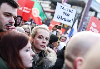 Julija Nawalnaja bei Anti-Putin-Demo in Berlin
