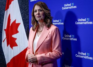 Alberta Premier Danielle Smith waits to greet supporters as she attends the UCP leader's dinner in Calgary, Alta., Friday, June 5, 2026.THE CANADIAN PRESS/Jeff McIntosh