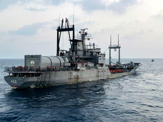 Das iranische Schiff IRIS Bushehr nach einem Angriff durch ein US-U-Boot vor der Küste von Colombo, Sri Lanka, am 5. März 2026.