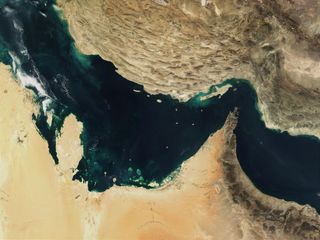 Die Straße von Hormus auf einem undatierten Satellitenbild der Nasa