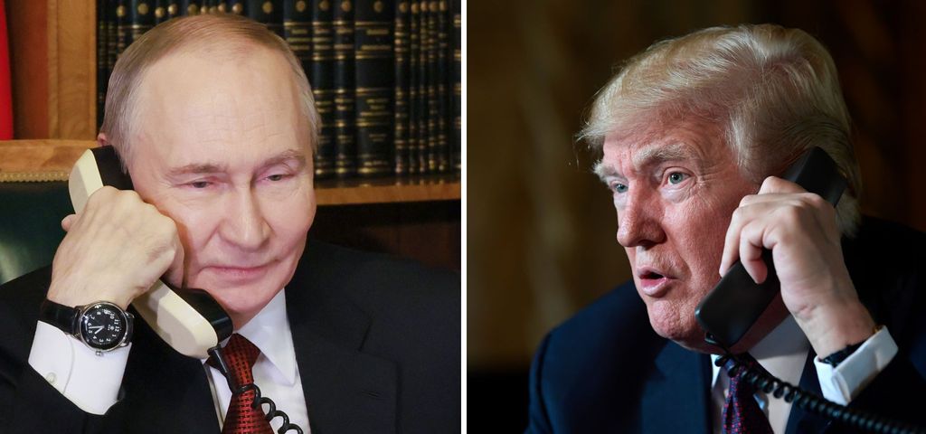 Die Kombo aus Archivbildern zeigt Russlands Präsidenten Wladimir Putin (l) und den US-Präsidenten Donald Trump. 