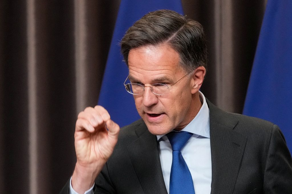 Nato-Chef Mark Rutte spricht in Tallinn.